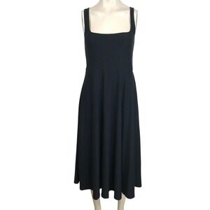 BEYOND YOGA- WOMEN'S XL - BLACK SLEEVELESS SQUARE NECK POLYESTER BLEND DRESS